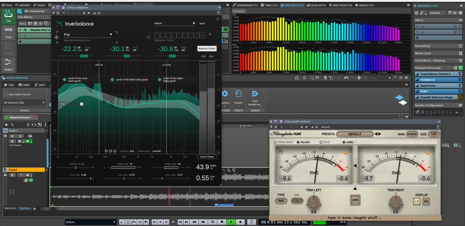music mastering session